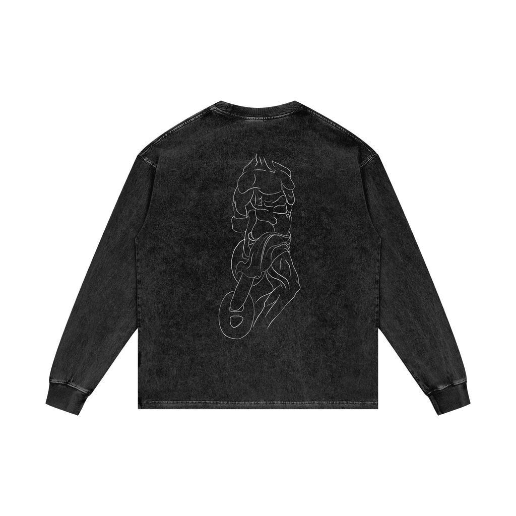 Chained | Acid Wash Oversize Long Sleeve T-Shirt