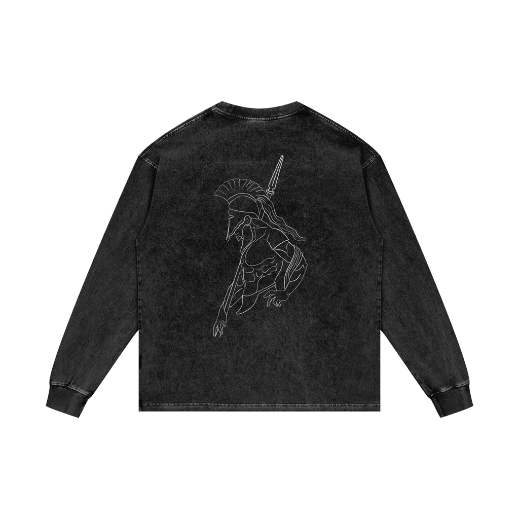 Spartan | Acid Wash Oversize Long Sleeve T-Shirt