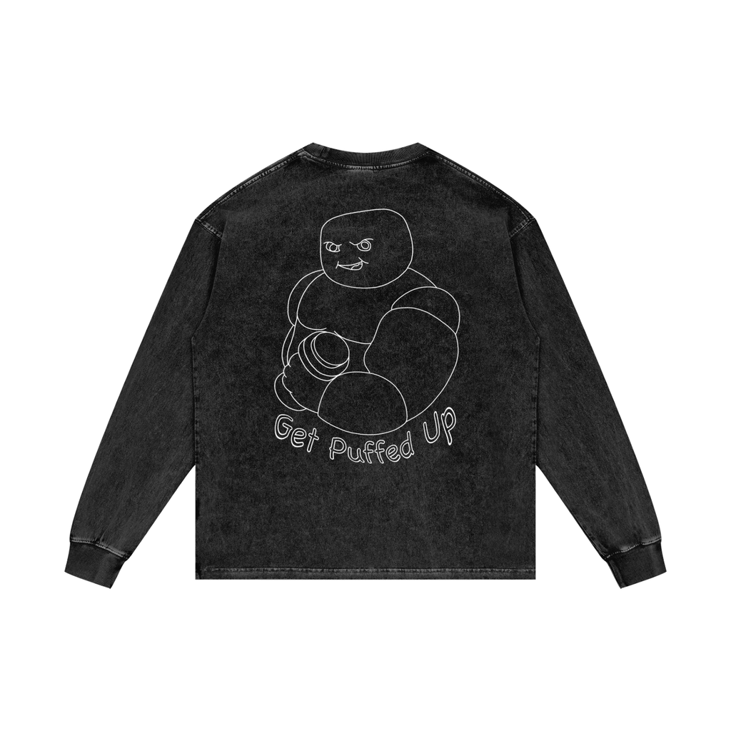 Puffed Up | Acid Wash Oversize Long Sleeve T-Shirt