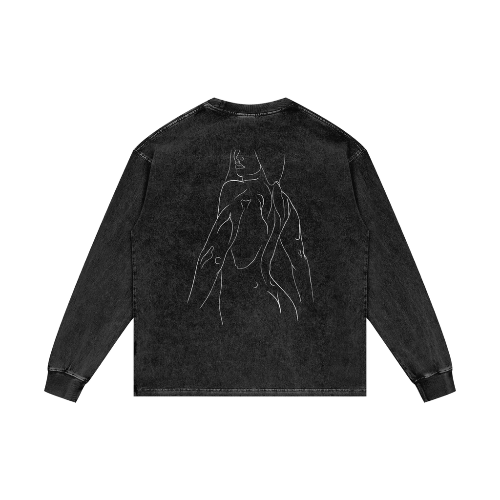 Fearless Woman | Acid Wash Oversize Long Sleeve T-Shirt